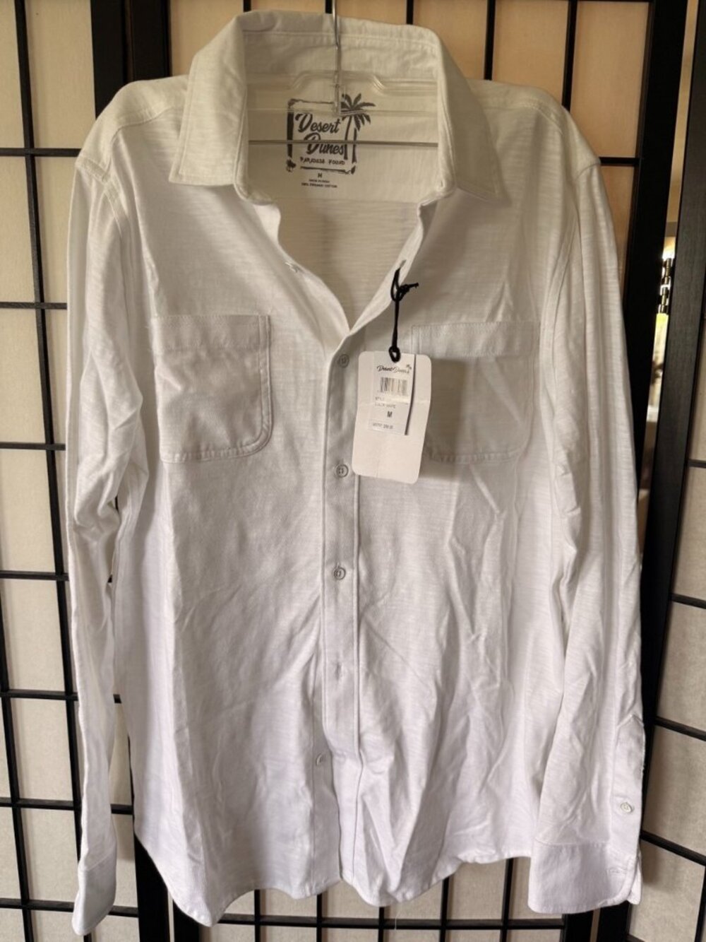 Desert Dunes NWT White Organic Cotton Button Down Shirt Men’s M